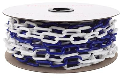 Healifty Cadena de Barrera de Plástico 6 Mm Azul y 25 M, Eslabones Resistentes para Control de Tráfico y Señalización, Barrera de Seguridad Portátil para Estacionamiento y Eventos al Aire