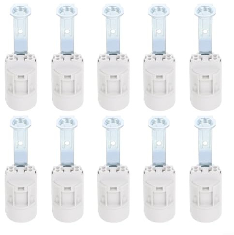 Snowchecking Confezione da 10 portalampada a vite E14, basi di ricambio per candelabri resistenti al calore, per interni, da soffitto, parete, tavolo e lampade da terra, compatibili con LED E14 e