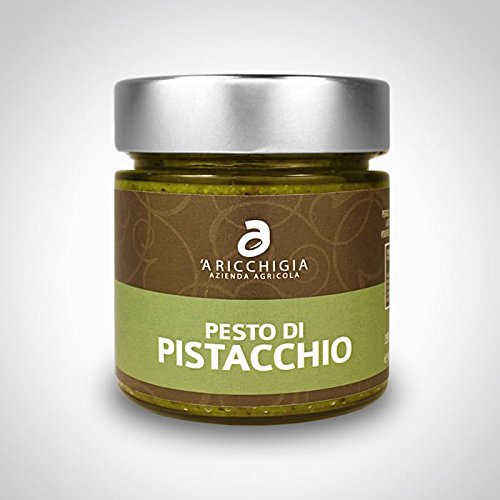 A RICCHIGIA-Bronte PISTACHO PESTO D.O.P. - Tarro GR. 190 - Producto Artesanal Italiano