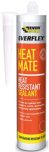 Everbuild Everflex Heat Mate Silicone Sealant, Black, 295ml | High Performance Heat Resistant Silicone Sealant – Waterproof – Low Dirt Pick Up – Permanently Flexible