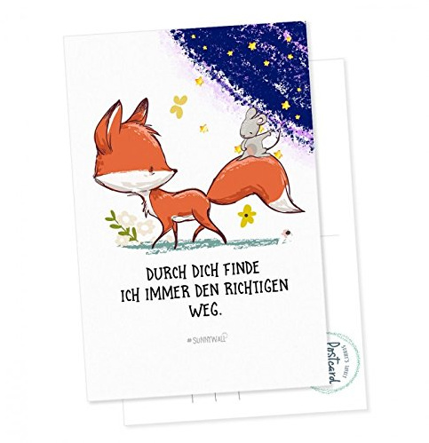 Fuchs Grußkarte Postkarte Maus Durch Dich Finde Ich Immer Deko