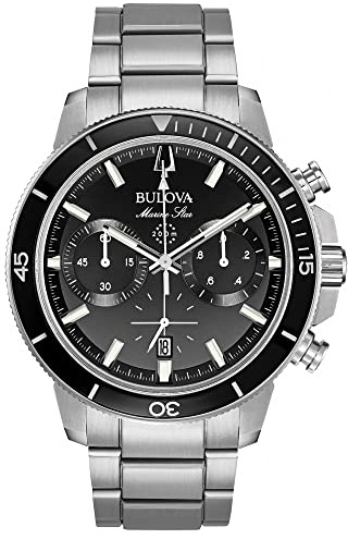 Bulova Herren Chronograph Quarz Uhr mit Edelstahl Armband 96B272