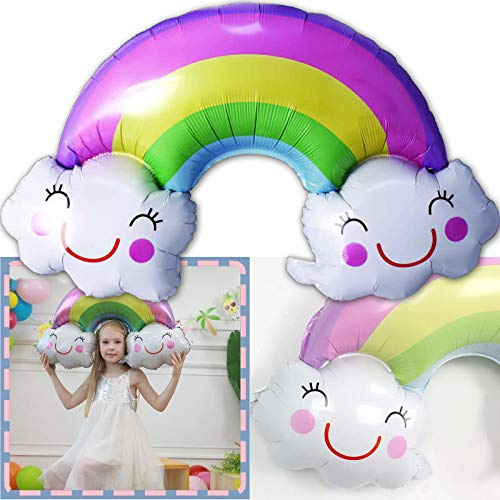 Carpeta Folienballon * Regenbogen * als Deko zum Kindergeburtstag, Party und Event | 90x60cm | Smile Pride Rainbow Dekoration Ballondeko Luftballon