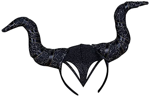 LAEMILA Hörner Haarreif Kopfschmuck Schwarz Teufelshörner Grusel Haarreif für Halloween, Fasching, Motto Party oder Karneval
