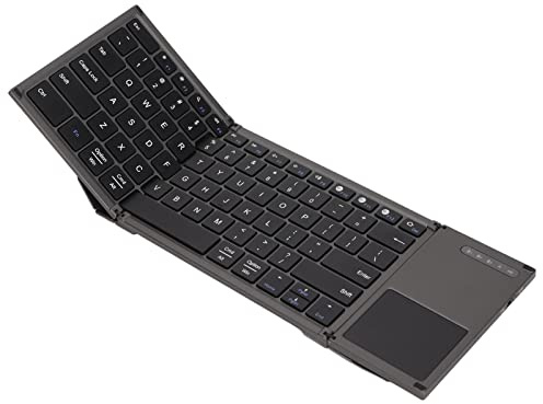 Clavier Bluetooth Pliable, Clavier sans Fil 78 Touches Clavier Design Pliable Ultra Fin avec Pavé Tactile pour Système D'exploitation Android Smartphone Tablette et Ordinateur