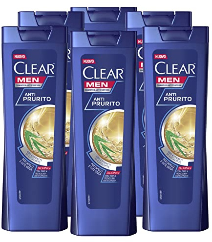 6 x Clear herr anti-kliande mjällschampo med extrakt av eukalyptus lugnar huden och donera lättnad - 6 flaskor på 225 ml