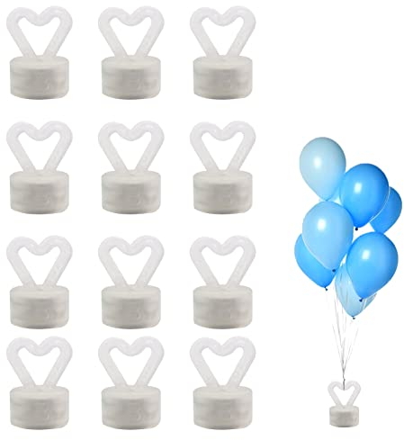 GAROMIA 12 poids Poids Ballon Helium Ballons Réutilisables Cœur Poids pour Ballons à Hélium Pendentif de ballon Kit de poids pour ballons pour les mariages et les fêtes d'anniversaire