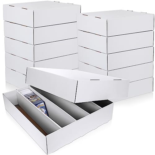 Yexiya 10 Pcs Card Storage Boxes 5000 Count Card Organizer with Dividers