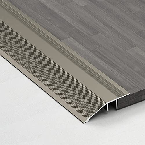 MKEING Türschwellen Leiste Aluminium Boden Übergangsleiste Teppichleisten Übergangsprofil Höhenausgleich 12mm Übergangsschiene Abschlußleiste (Color : Grey, Size : 110cm)