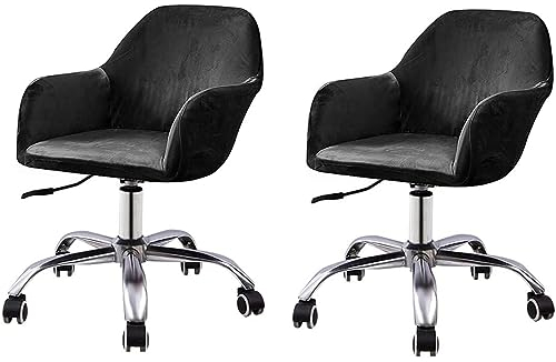 Betylifoy Stretch Stuhlbezug Stuhlhusse 2er Set, Elastischer Stuhlbezug Stuhlhussen mit Armlehne Abnehmbare Stuhlbezug Schwarz Schonbezug für Esszimmer Wohnzimmer Partys Deko (Schwarz)