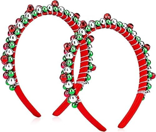 Cerchietti Natalizi, 2 PCS Cerchietto Natale, Natalizi Headband, Cerchietti per Capelli Natale, Capelli Fascia per Natalizie Decorazioni, Decorazioni Natalizie per Bambini e Adulti ( C )