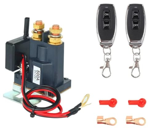 Universal Auto Batterie Schalter Relais DC 12V mit Fernbedienung für Automotive Wireless Isolator Cut Off Anti-Diebstahl Power Off (500A)