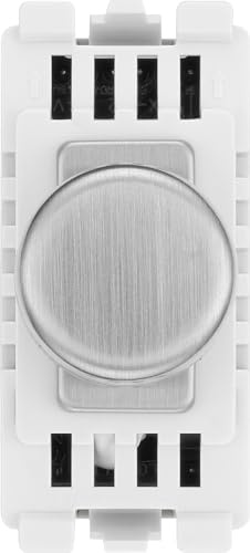 British General RBSDLT Nexus Grid Brushed Steel 2 Way 150W Trailing Edge Dimmer Module