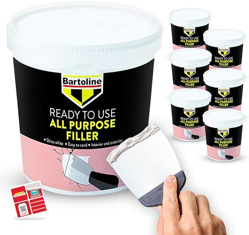 SOL 6pk 600g Bartoline All Purpose Ready Mixed Filler Wall for Holes Walls Plaster Hole Repair