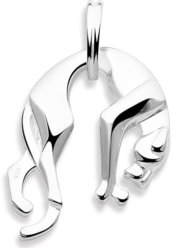 Tony Fein Panther Anhänger Groß Massiv 925 Sterling Silber Puma Poliert für Herren und Damen