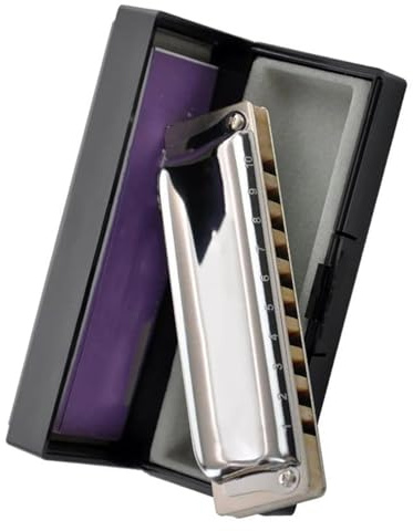 Mundharmonika 10-Loch Diatonische Mundharmonika Exquisites Blues Harp Professionelles Musikinstrument (Color : B)