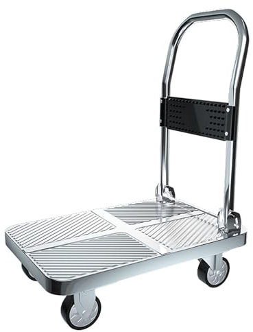 MINGYIHUI Plattformwagen Schwerlast-plattformwagen – Einhändig Klappbarer Plattformwagen Mit Leisen Rädern – Klappwagen Sackkarren(Size:58X40)