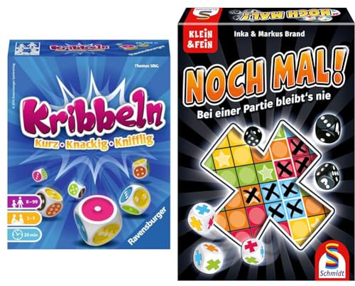 Ravensburger 26704 - Kribbeln, kniffliges Würfelspiel für 2-5 Spieler & Schmidt Spiele 49327 Noch mal, Würfelspiel aus der Serie Klein & Fein, ab 8 Jahren