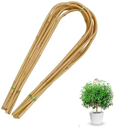 Bambus-Pflanzen-Rankgitter, 40,6 cm, U-Reifen, Pflanzenpfahl, Gartenspalier für Topfpflanzen, Kletterblumen und Reben, Outdoor-Pflanzung, 20 Stück