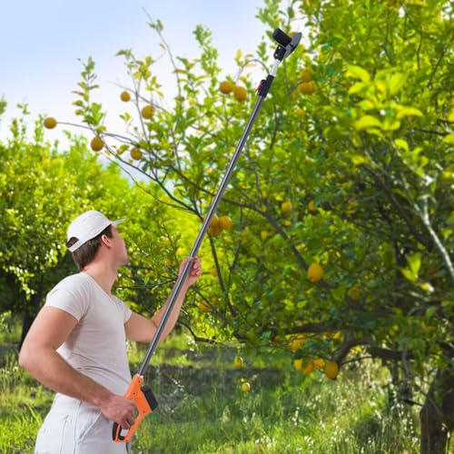 Lightakai Elektrische Hochastschere, Teleskopstiel Astschere mit Akku Garten Astschneide für Beschneiden der Triebe von Holzstämmen, Rosen, Trauben usw