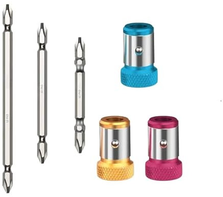 6 PCS Universal Magnetic Screw Holder Ring Alloy Removable Magnetizer Ring Bits Aluminum Alloy Magnetic Screw Catcher Holder Screwdriver Bit Magnetic Booster for 1/4 Inch Shank Screwdriver