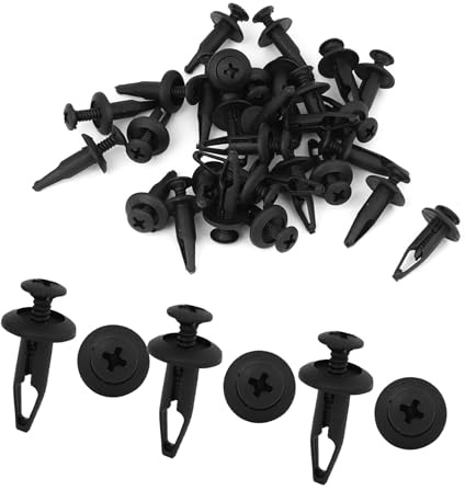 TUCKBOLD 30 clip di fissaggio da 6,3 mm, rivetti in plastica per parafanghi, clip paraurti parti automobilistiche