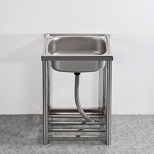 Edelstahl-Spültischarmatur mit 360-Grad-Drehung und großem Fassungsvermögen, erhältlich für Einzel- und Doppelwaschbecken, 51 x 40 x 75 cm, A1