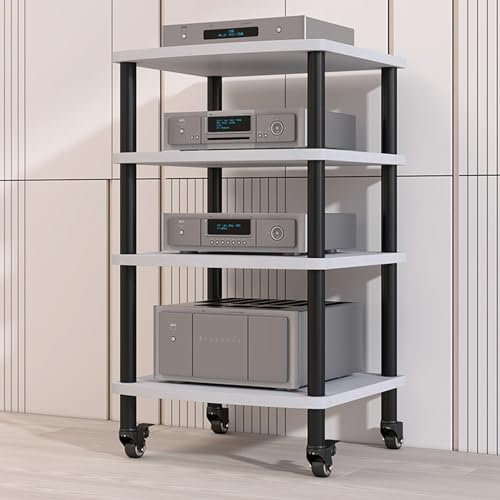 JYHHGDS Meuble multimédia AV Mobile à 2/3/4 Niveaux, Support pour Lecteur CD, Support stéréo, Meuble TV d'angle, Armoire de Rangement Ouverte en Bois pour la Maison/Le Bureau (Niveau D-4)
