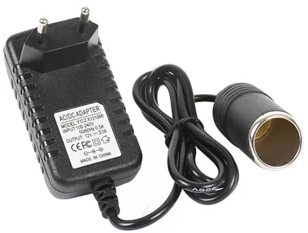 Leloco AC auf DC 12V/24W Auto-Zigarettenanzünder-Netzadapter,AC auf DC Spannungswandler mit EU-Stecke für Autorekorder, Autolüfter, Elektronischen Hund und Andere Kleine Elektrogeräte (24 W)