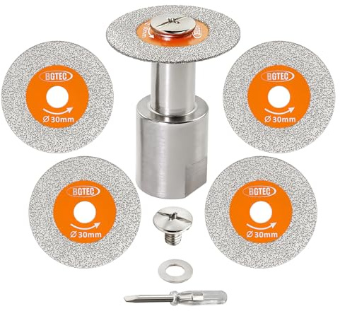 BGTEC Diamond Mini Glass Cutting Saw Blade - 5PCS 30MM Cutting Dics with M14 Thread Flange for Glass Jade Crystal Wine bottle Tile