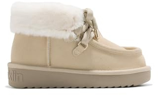 D.Franklin Damstövlar i Läder med Inre Foder av Päls Nordic Mid Fur Creme - Kvinnors stövlar - Avslappnad mode - Storlek (37) - Modell nordic