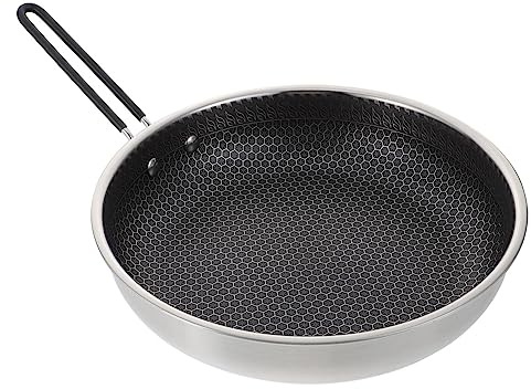 JYBNBBE sartén Antiadherente con Revestimiento de Panal, para Asar, para cocinar, para Estufa, Parrilla, Wok Plegable, Plana y Antiadherente.