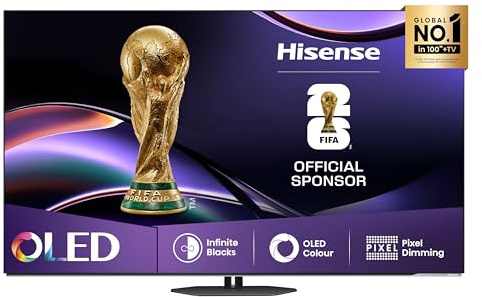 Hisense Smart TV OLED 55 4K 55A8DQ, Smart TV VIDAA con 1000+APP, Dolby Vision IQ, HDR 10+ Adaptive, 120Hz Game Mode PRO, Audio Dolby Atmos