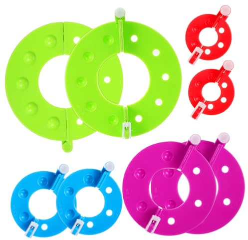 Veemoon Pompon Maker 8 Stück Kunststoff 4 Größen 3,5-9cm Flusenball Webwerkzeug Selbstgemacht Basteln Für Kinder Und Erwachsene