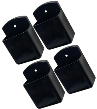 DIKACA Lot de 4 Supports Muraux Autocollants en Plastique Noir, Organisateur Mural pour Télécommande de Climatiseur et Ventilateur de Plafond, Boîte de Rangement Murale Pratique