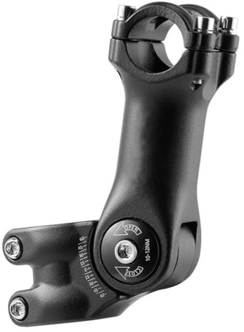VIRELLO Manubrio regolabile, in lega di alluminio, con angolo di +/-60 gradi, per forcella da 28,6 mm e barra da 25,4/31,8 mm, nero