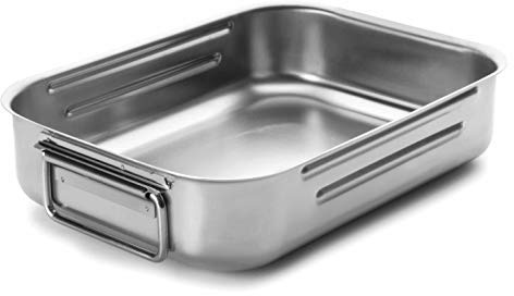 LACOR 62535A - Rustidera Honda Asa Abatible 35x26 - Cocina Profesional | Para asados jugosos al horno; ideal para el uso diario tanto en cocina profesional como en el hogar, con un acabado cuidado