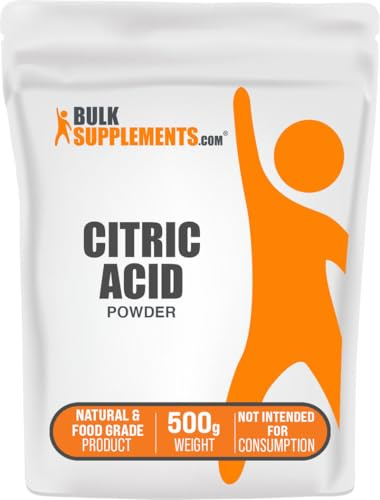 BulkSupplements.com Citric Acid Powder - Citric Acid Food Grade, for Flavor Enhancer, & Cleaning, Citric Acid for Bath Bombs - Anhydrous & Gluten Free, 500g (1.1 lbs) (Pack of 1)