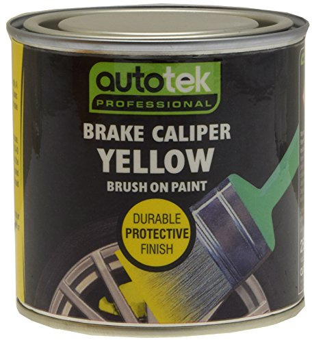 Autotek ATOOCALY250 Tin Brake Caliper Brush-On Paint, 250 ml, Yellow
