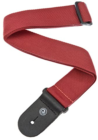 D'Addario Accessories Gitarrrem – Gitarrtillbehör – Elgitarrrem, Akustisk Gitarrrem, Akustisk Elgitarrrem & Basgitarrrem – Polypropylen – Röd