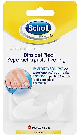 Scholl - Separador anatómico de dedos, de gel, 3 unidades