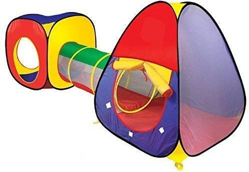3 Piece Indoor & Outdoor Childrens Playhouse Tent Ball Pit Play Shuttle Adventure Tunnel & Tent