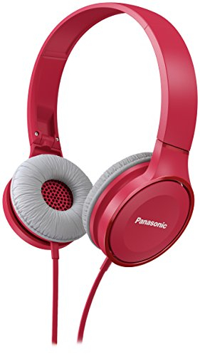 Panasonic RP-HF100ME-P Auriculares Estéreo con Cable, On Ear, Sonido Potente y Equilibrado, Compactos, Ligeros y Plegables, con Micrófono, Rosa