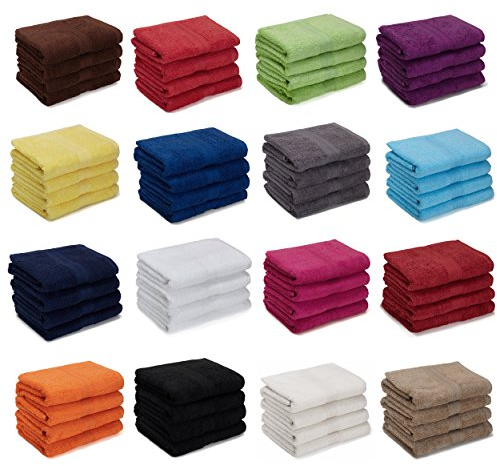 AR Line 4er Pack zum Sparpreis, Frottier Handtuch-Serie - in 7 Größen und 16 Farben 100% Baumwolle 500 g/m², 4er Pack Handtücher (50x100 cm) in Royal