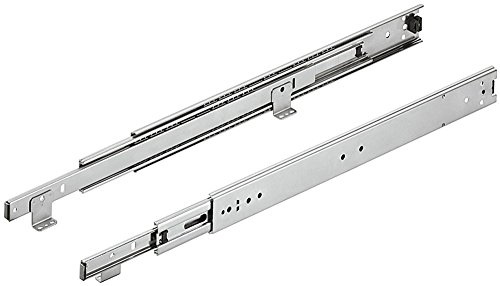 GEDOTEC Glissière tiroir coulissant ACCURIDE 3301-60 pleine extension 450 mm | avec loquet en position fermée Sur-extension angle montage surface au sol rails télescopiques - 1 paire