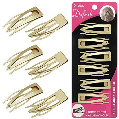 Dofash Doppelgriff Haarspangen Metall Zubehör Schmetterling für Frauen Dünnes Haar 6 Stück (Gold)
