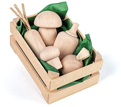 Erzi 28242 Sortiment Gemüse Natur, klein aus Holz, Kaufladenspielzeug | für Kinder, Kaufmannsladen, Rollenspiele, Kreative Spielwelten gestalten