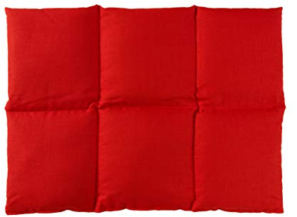 Coussin aux grains d'épeautre biologique 40x30 - Coussin chauffant pour le dos ... - Bouillotte sèche - Compresse chaude ou froide (6 compartiments; Design: rouge)