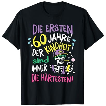 Geschenk 60 Jahre Kindheit 60. Geburtstag Mann Frau Lustig T-Shirt
