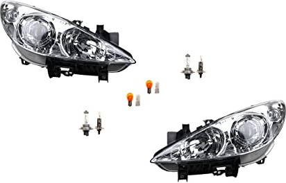 Johns, Scheinwerfer Halogen HSW passend für Peugeot 307 07/05- mit Leuchtmittel Satz LR